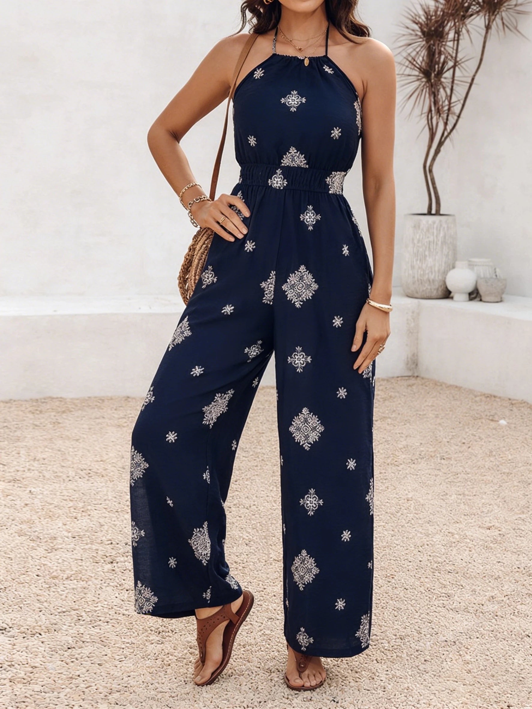 Floral Halter Jumpsuit