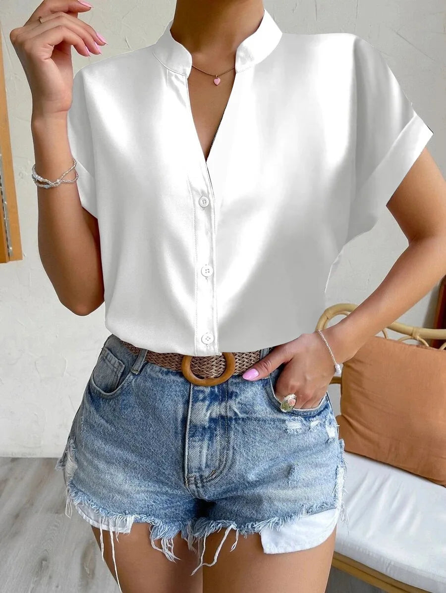 V-Neck Casual Blouse