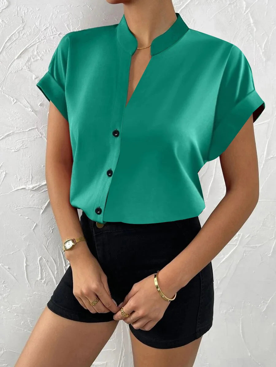 V-Neck Casual Blouse